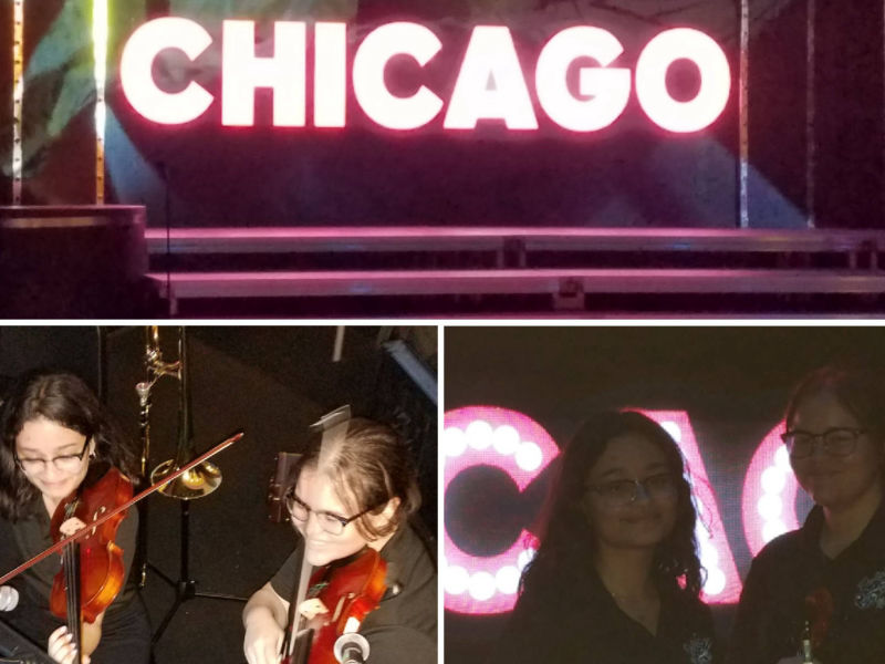 students playing in Chicago musical