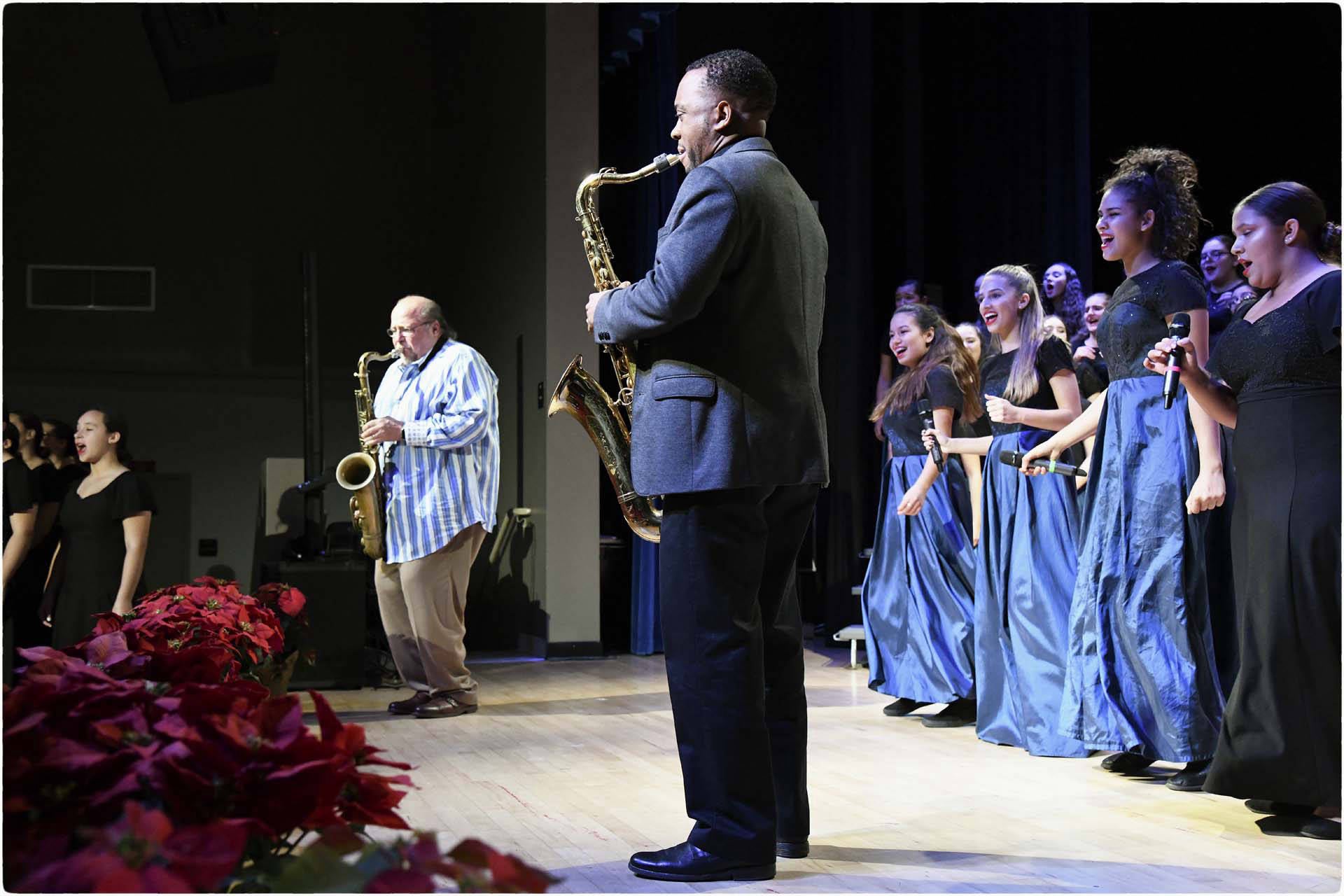 musicians playing with chorus