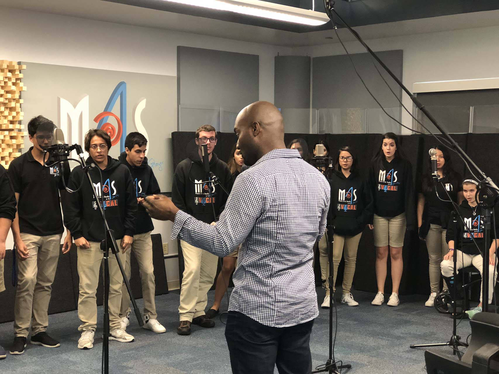 Group of vocal students practicing